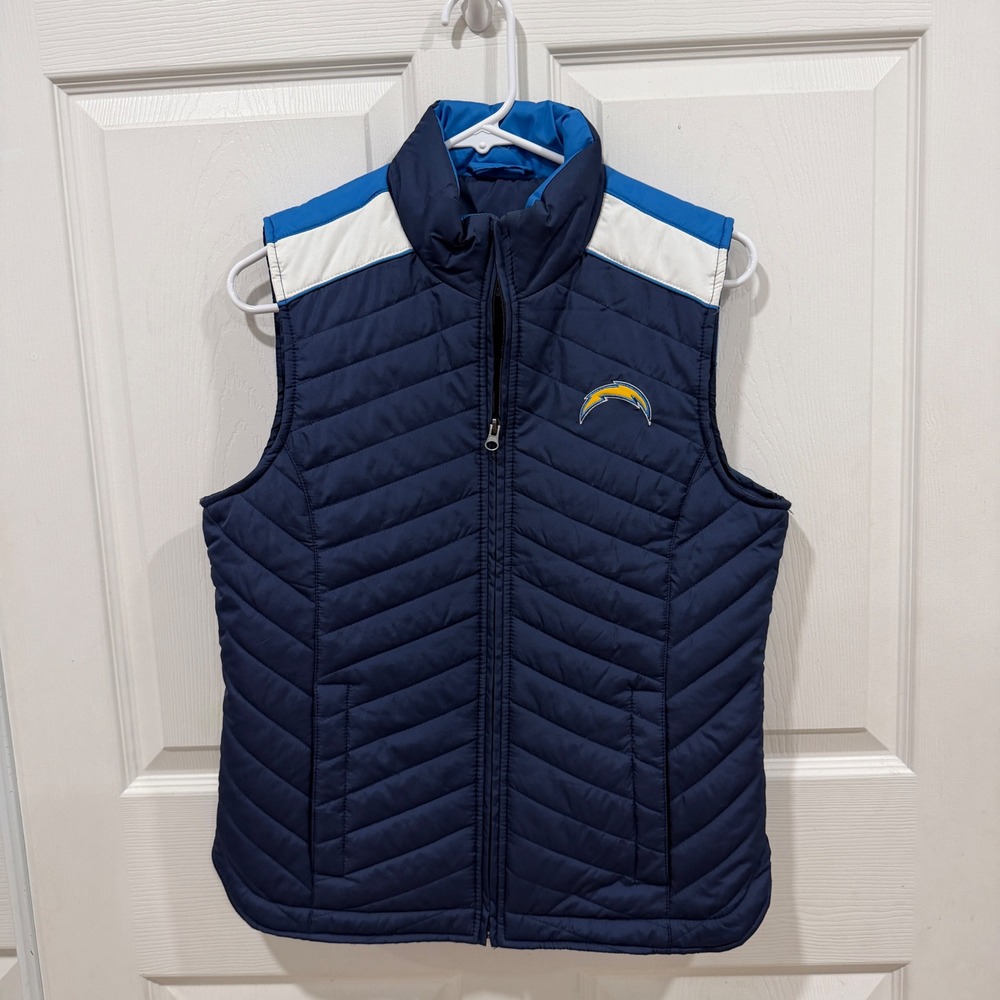 NFL Team Apparel LA Chargers Women Navy Blue Puffer Vest NM14-188 M